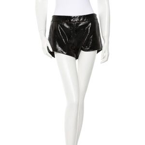 Mason Black Shorts with Laser Cut Leather